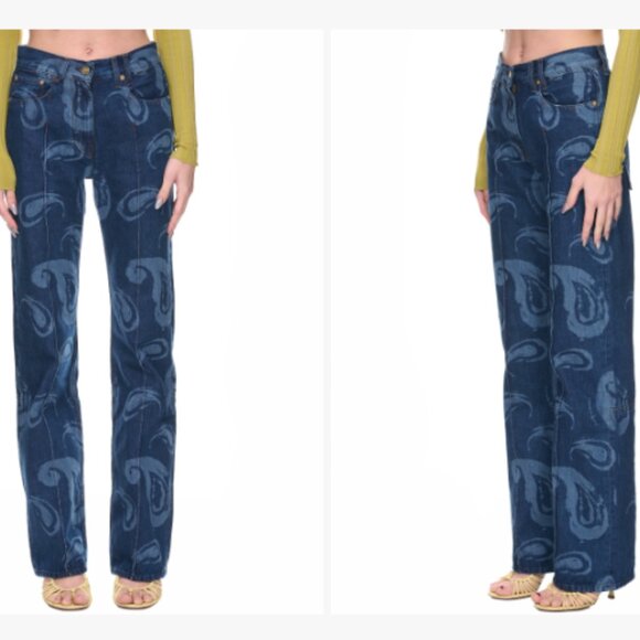 JACQUEMUS Le De Nîmes Bordado - Paisley Jeans - Picture 1 of 6